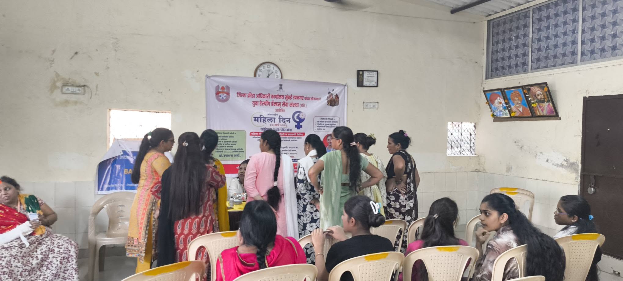 Women attending a health-check and guidance camp organized by Yuva Helping Hands